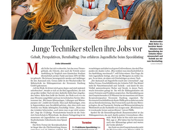 Junge Techniker stellen ihre Jobs vor